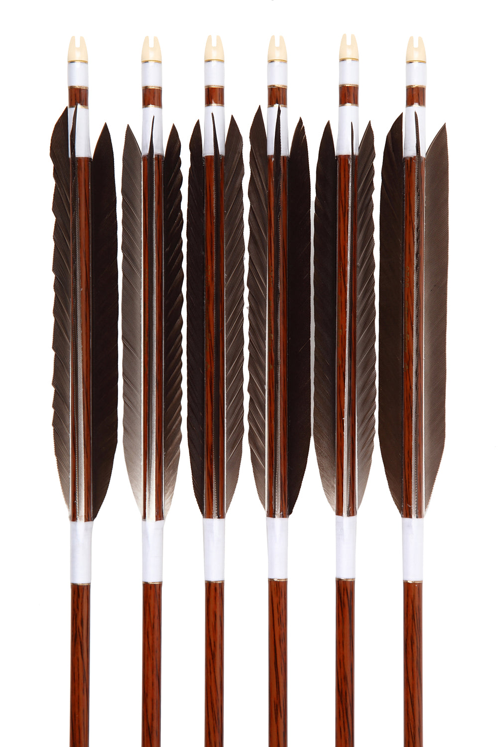 【D-1886】(DEAL of the season !!!)Black tip feathers - Set of 6 (HAYABUSA Carbon 80-25) ハヤブサカーボン B級品 黒手羽 80-25 6本組