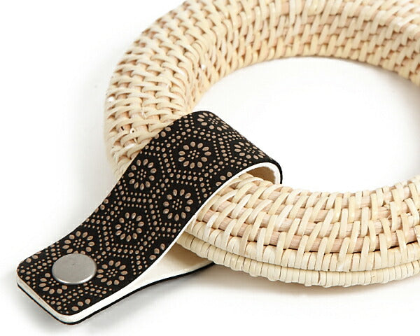 【C-140】 Turikawa INDEN (Tortoiseshell pattern) 印伝 ホック式 吊り革 亀甲柄