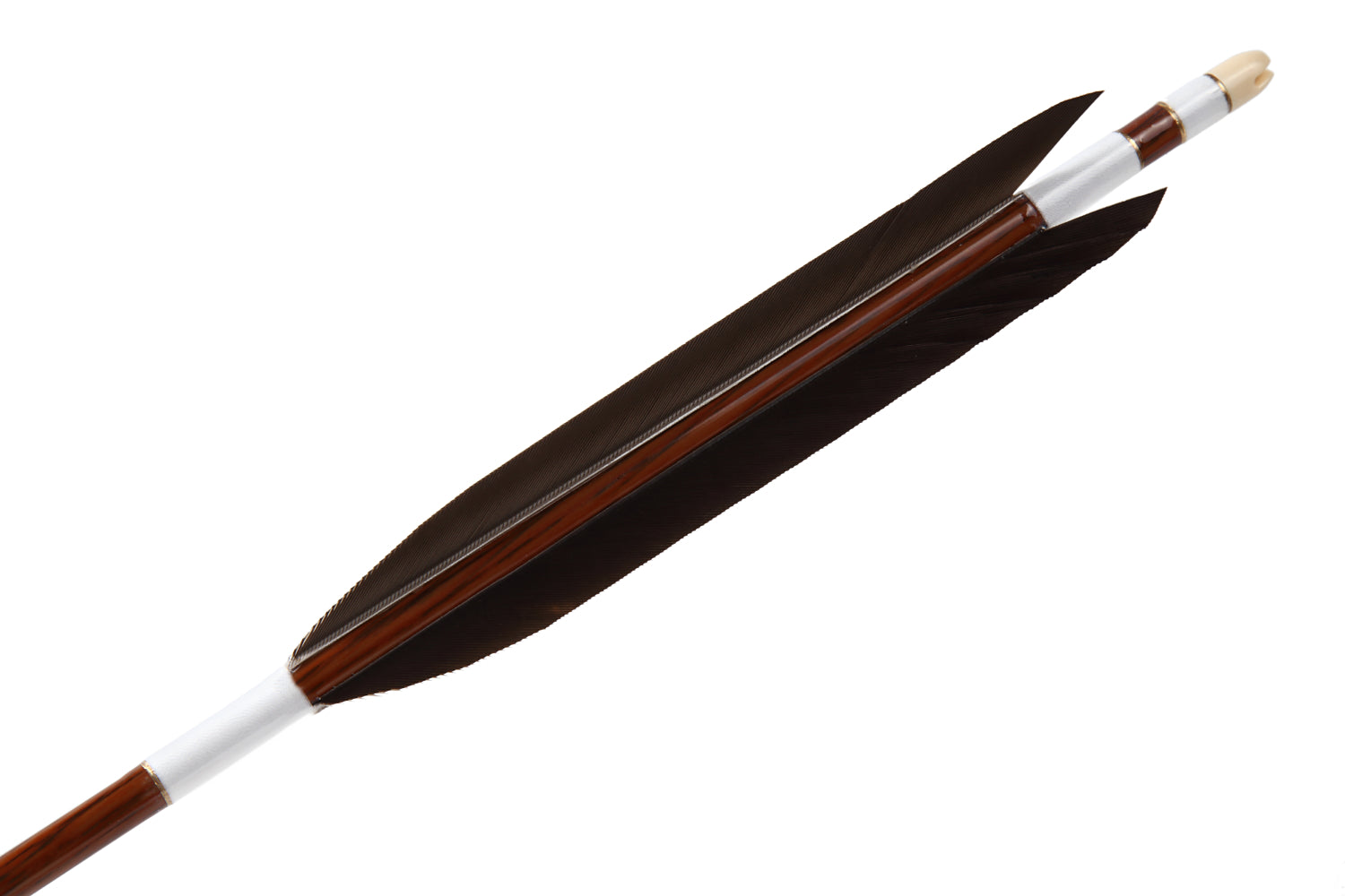 【D-1887】(DEAL of the season !!!)Black tip feathers - Set of 6 (HAYABUSA Carbon 76-22) ハヤブサカーボン B級品 黒手羽 76-22 6本組