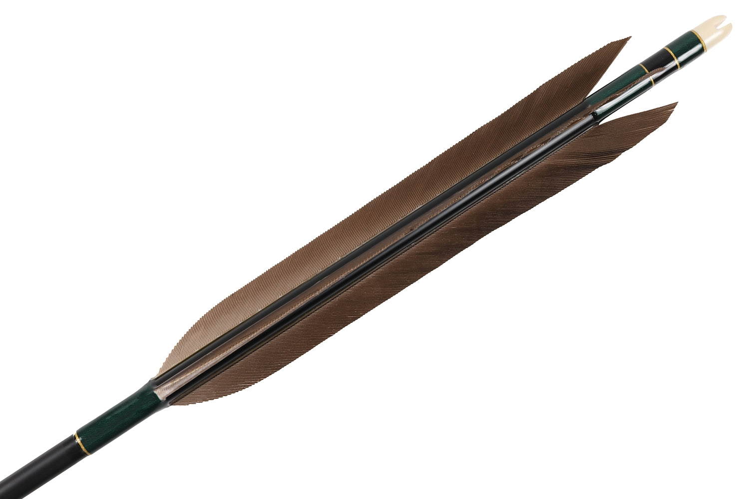 【D-1756】Black wing feather Fletching - Set of 6 (TAKUMI Carbon 75-17S) 黒手羽 匠カーボン 75-17S 6本組