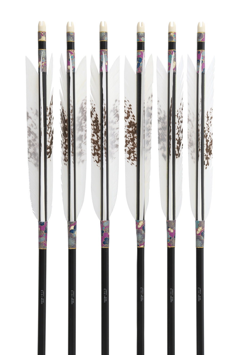 【D-1766】Turkey Hand-dyed 2 ( 6 types ) - Set of 6 (Shaft Size 1913) Easton イーストン ターキー 手染2 1913シャフト 6本組