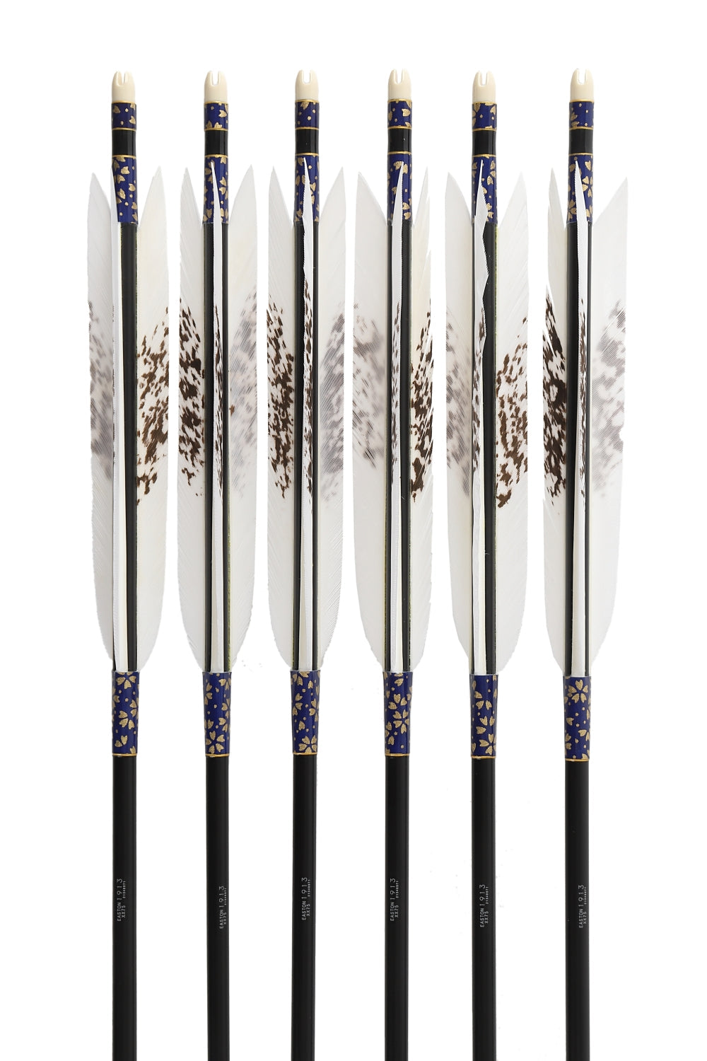 【D-1766】Turkey Hand-dyed 2 ( 6 types ) - Set of 6 (Shaft Size 1913) Easton イーストン ターキー 手染2 1913シャフト 6本組