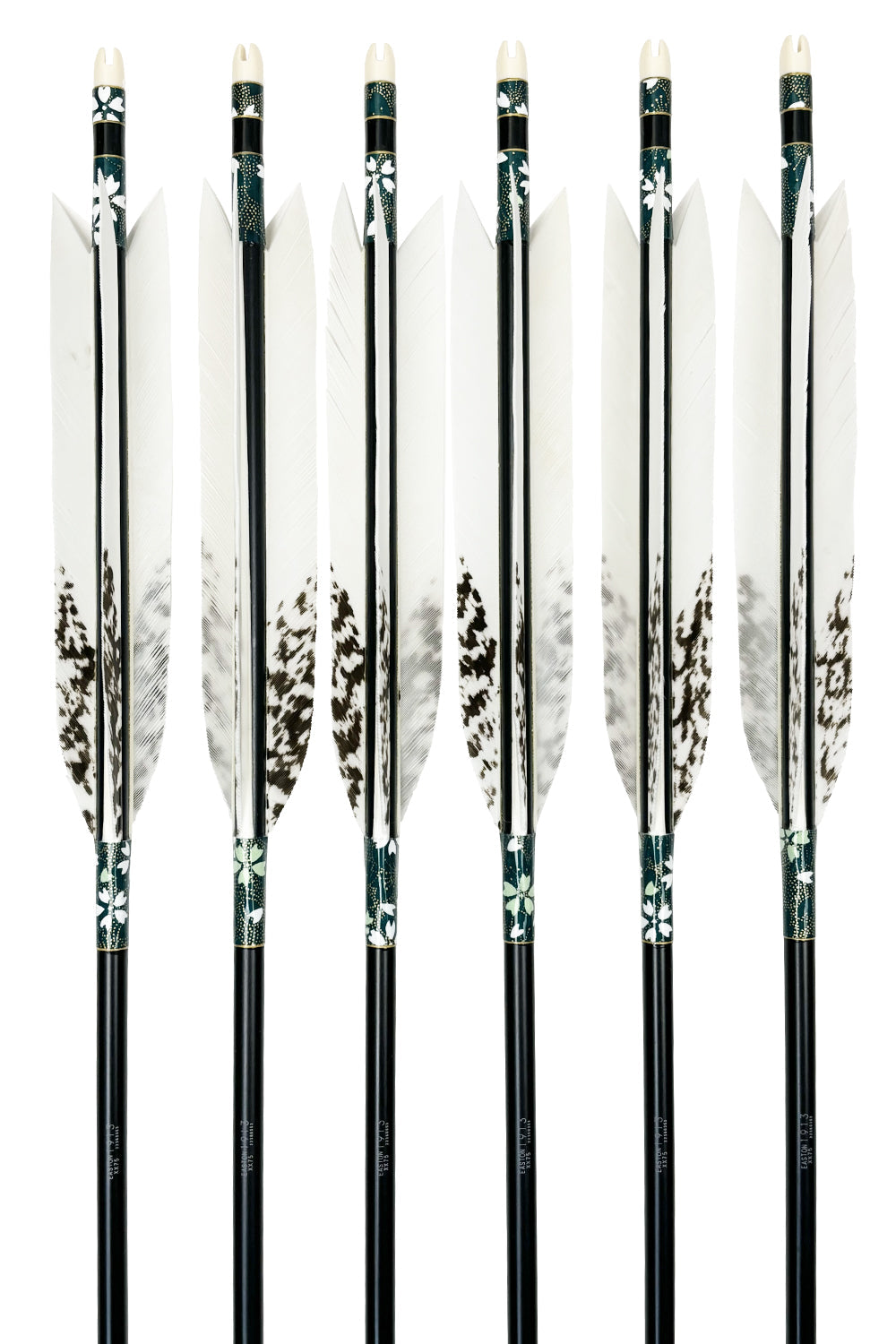 【D-1767】Turkey Hand-dyed 3 ( 6 types ) - Set of 6 (Shaft Size 1913) Easton イーストン ターキー 手染3 1913シャフト 6本組