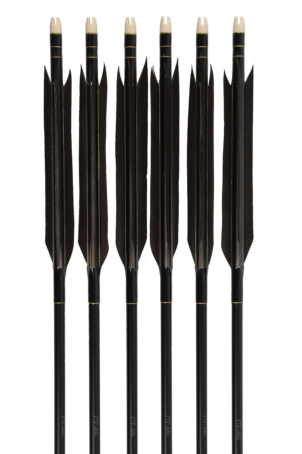 【D-1775】Enteki White goose / Black feather ( 4 types )  - Set of 6 (Shaft Size 1813) Easton イーストン 白グース・黒ヤリ羽根 遠的矢 1813シャフト 6本組