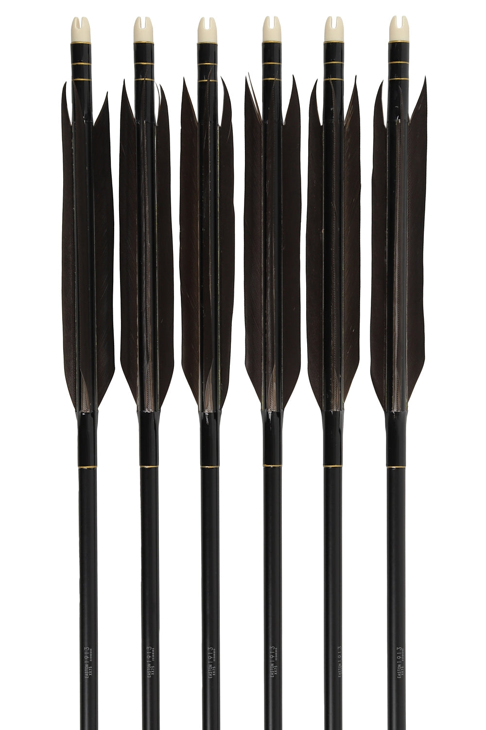 【D-1776】Enteki White goose / Black feather ( 4 types ) - Set of 6 (Shaft Size 1913) Easton イーストン 白グース・黒ヤリ羽根 遠的矢 1913シャフト 6本組