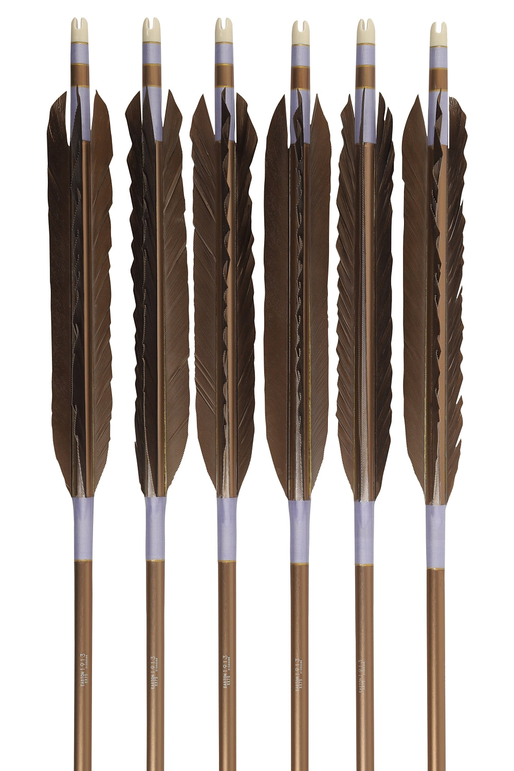 【D-1779】Black tip feather ( 6 types ) - Set of 6 (Shaft Size 1913) Easton イーストン 黒手羽 1913シャフト 6本組