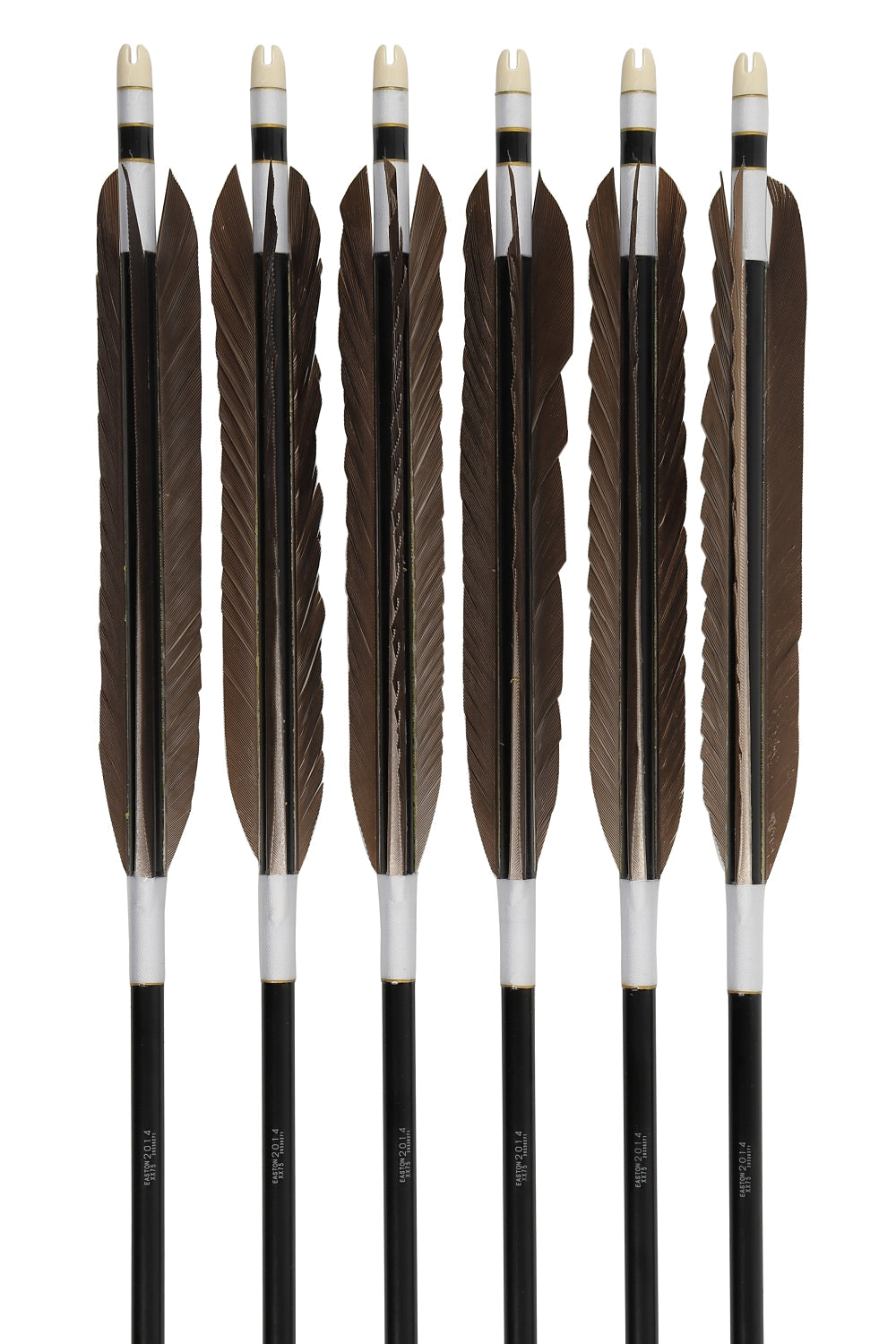 【D-1780】Black tip feather ( 6 types ) - Set of 6 (Shaft Size 2014) Easton イーストン 黒手羽 2014シャフト 6本組