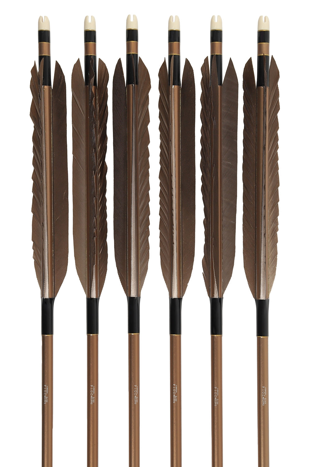【D-1780】Black tip feather ( 6 types ) - Set of 6 (Shaft Size 2014) Easton イーストン 黒手羽 2014シャフト 6本組