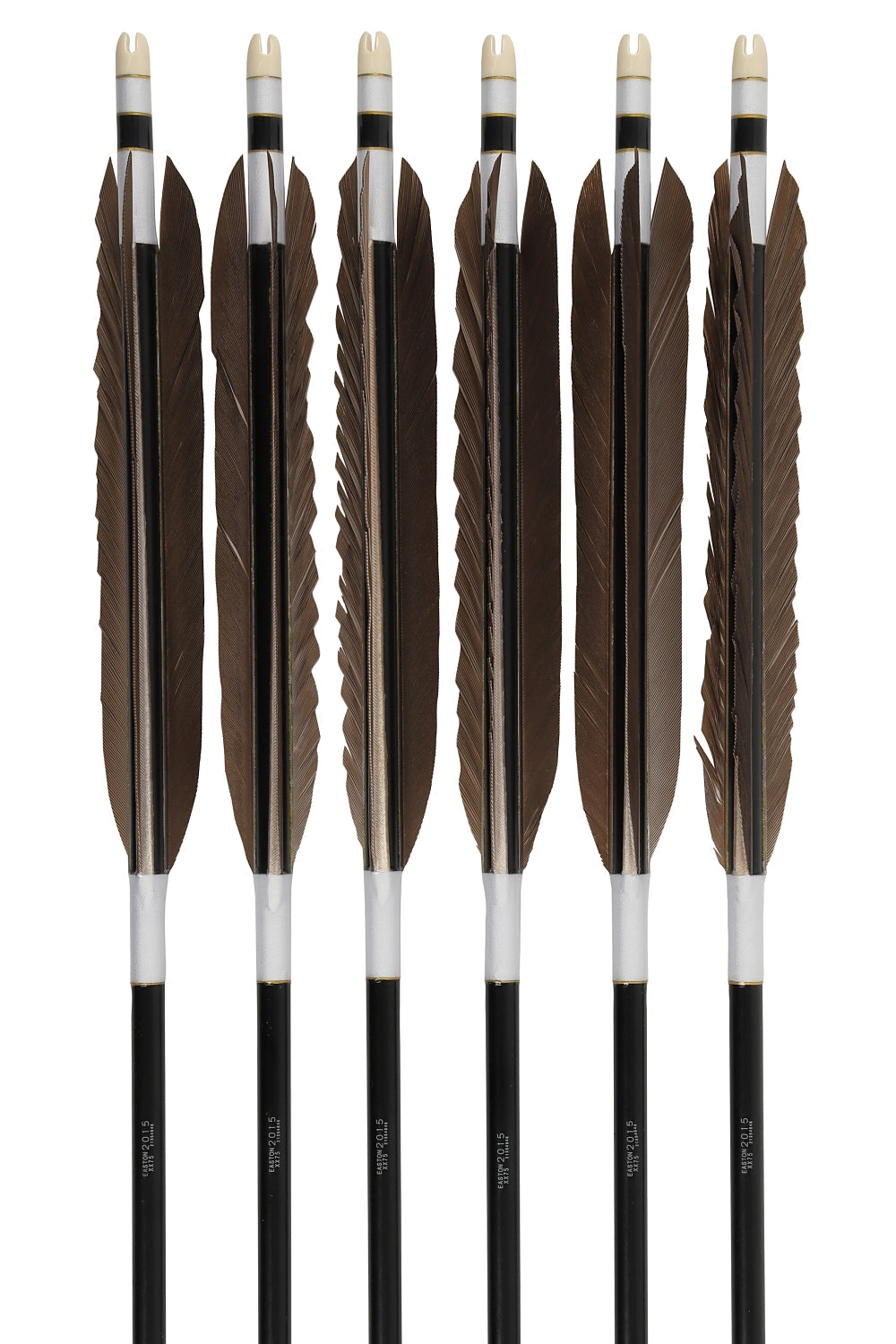 【D-1781】Black tip feather ( 6 types ) - Set of 6 (Shaft Size 2015) Easton イーストン 黒手羽 2015シャフト 6本組