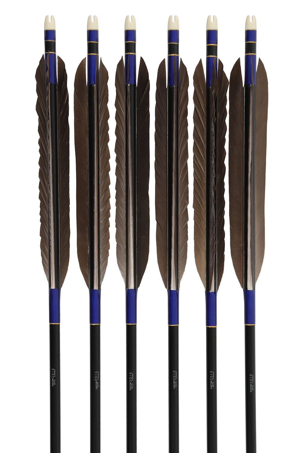 【D-1781】Black tip feather ( 6 types ) - Set of 6 (Shaft Size 2015) Easton イーストン 黒手羽 2015シャフト 6本組