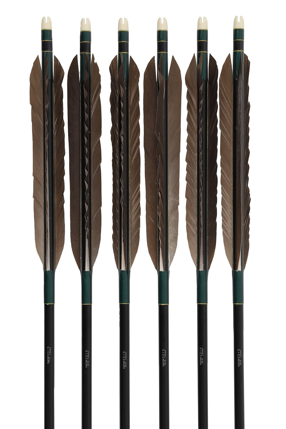 【D-1781】Black tip feather ( 6 types ) - Set of 6 (Shaft Size 2015) Easton イーストン 黒手羽 2015シャフト 6本組