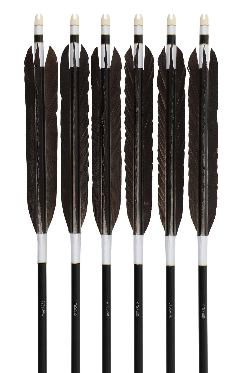 【D-1782】Black tail feather ( 6 types ) - Set of 6 (Shaft Size 2015) Easton イーストン 黒手羽 2015シャフト 6本組