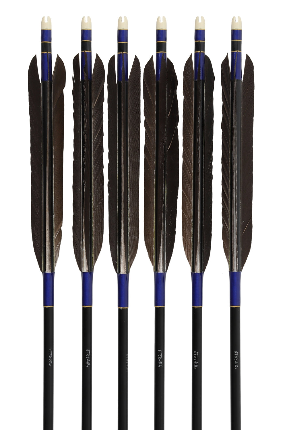 【D-1782】Black tail feather ( 6 types ) - Set of 6 (Shaft Size 2015) Easton イーストン 黒手羽 2015シャフト 6本組
