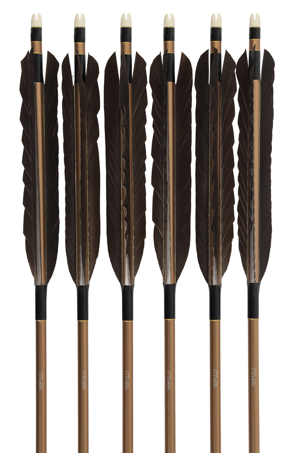 【D-1782】Black tail feather ( 6 types ) - Set of 6 (Shaft Size 2015) Easton イーストン 黒手羽 2015シャフト 6本組