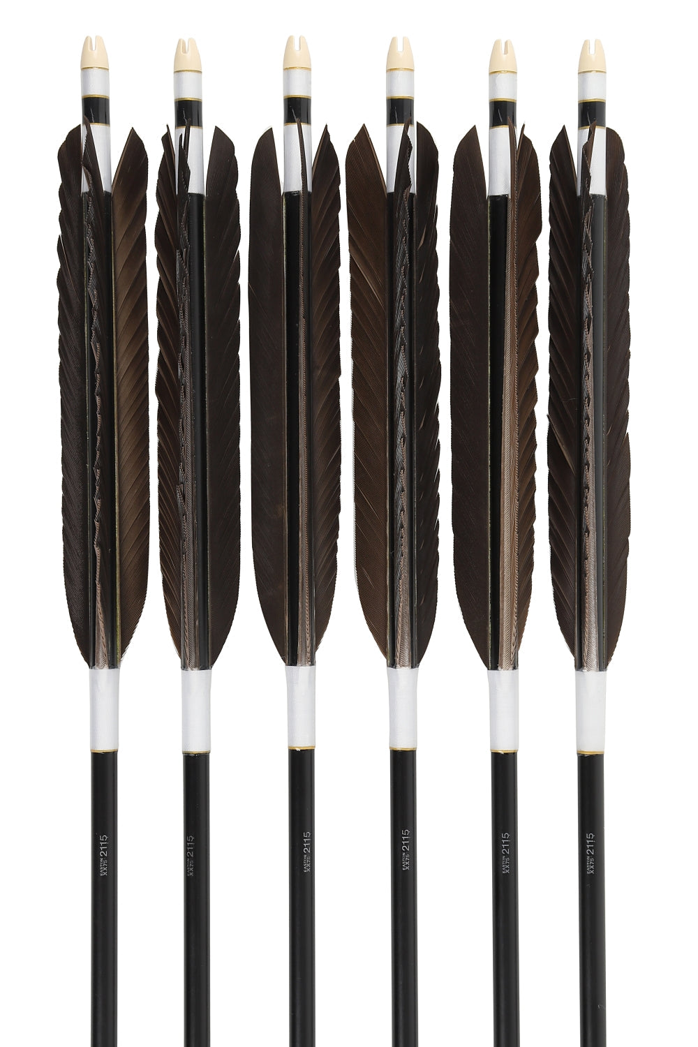 【D-1787】Black Wind feather ( 6 types ) - Set of 6 (Shaft Size 2115) Easton イーストン 黒風切 2115シャフト 6本組