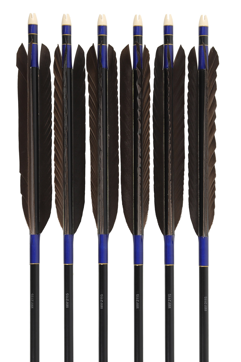 【D-1787】Black Wind feather ( 6 types ) - Set of 6 (Shaft Size 2115) Easton イーストン 黒風切 2115シャフト 6本組