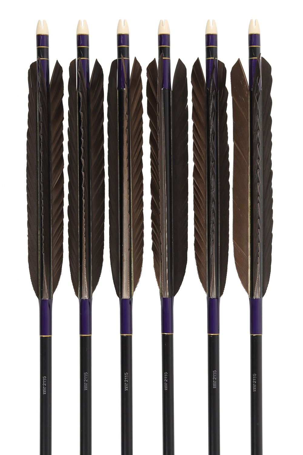 【D-1787】Black Wind feather ( 6 types ) - Set of 6 (Shaft Size 2115) Easton イーストン 黒風切 2115シャフト 6本組