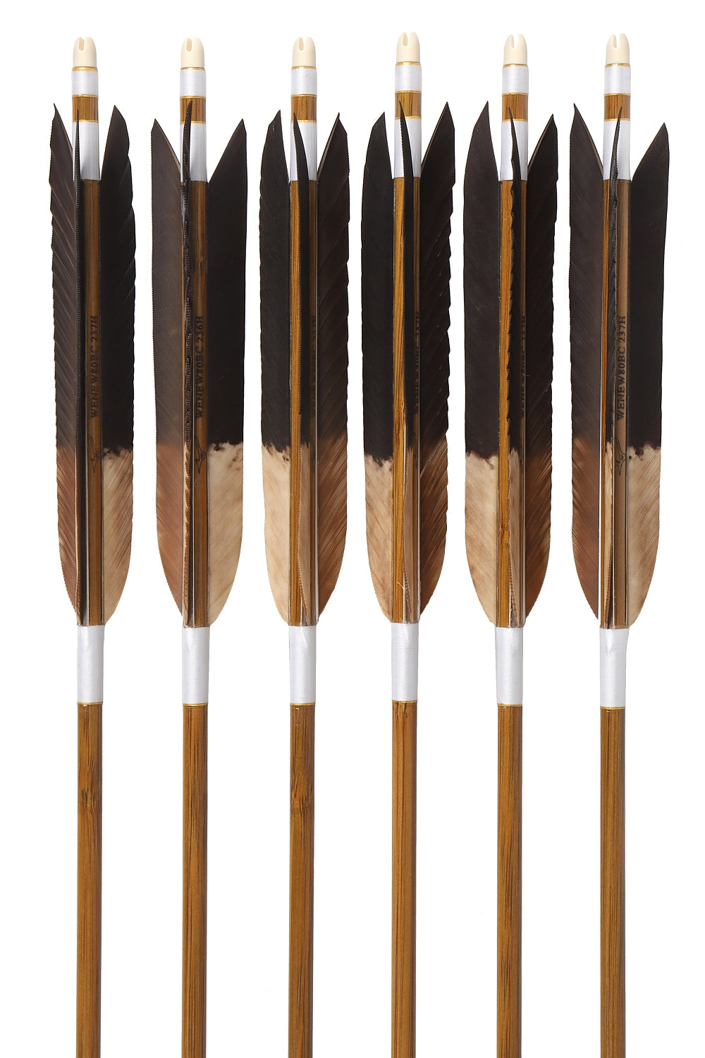 【D-1789】WENEW 80BC ・ Black tip feather / Dye fast:Motoshiro - Set of 6 (Mizuno WENEW 80BC) 黒手羽・黒手羽染抜 元白 WENEW 80BC 6本組