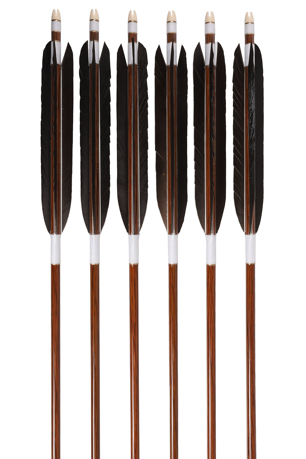 【D-1793】Black Tail feather ( 5 types ) - Set of 6 (HAYABUSA Carbon 80-25) 黒尾羽 ハヤブサカーボン 80-25 6本組 5種類