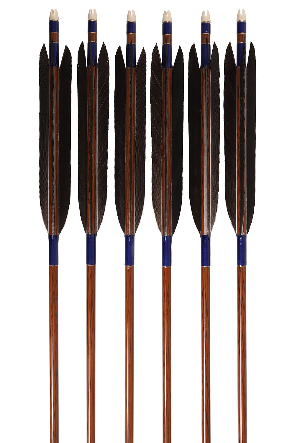 【D-1793】Black Tail feather ( 5 types ) - Set of 6 (HAYABUSA Carbon 80-25) 黒尾羽 ハヤブサカーボン 80-25 6本組 5種類