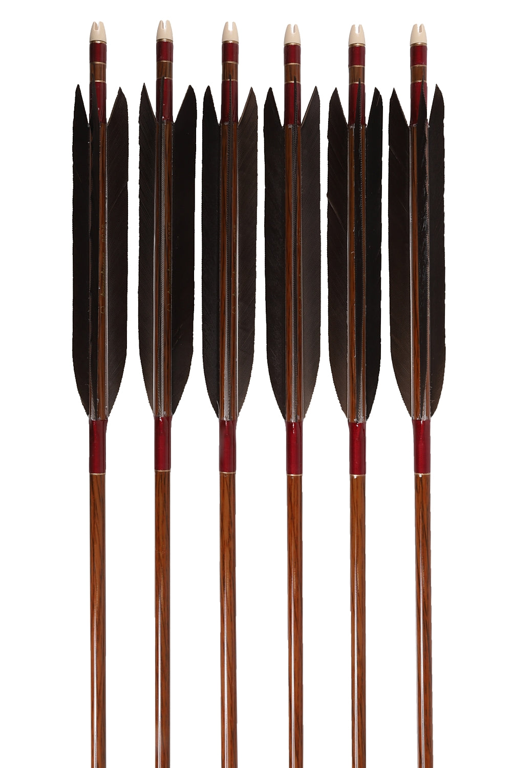 【D-1793】Black Tail feather ( 5 types ) - Set of 6 (HAYABUSA Carbon 80-25) 黒尾羽 ハヤブサカーボン 80-25 6本組 5種類