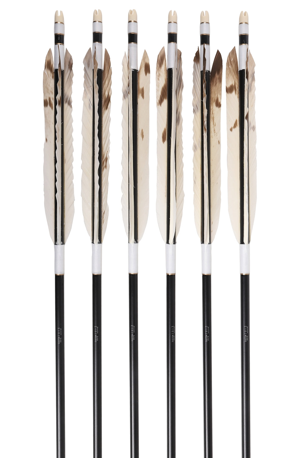 【D-1795】White tip feather ( 2 types ) - Set of 6 (Shaft Size 1913) Easton イーストン 白手羽 1913シャフト 6本組 2種類