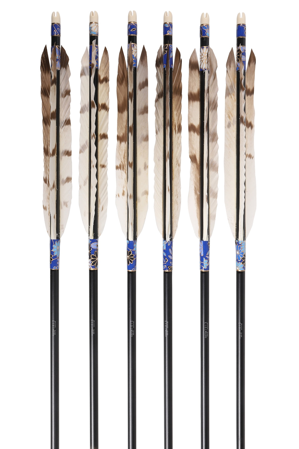 【D-1795】White tip feather ( 2 types ) - Set of 6 (Shaft Size 1913) Easton イーストン 白手羽 1913シャフト 6本組 2種類