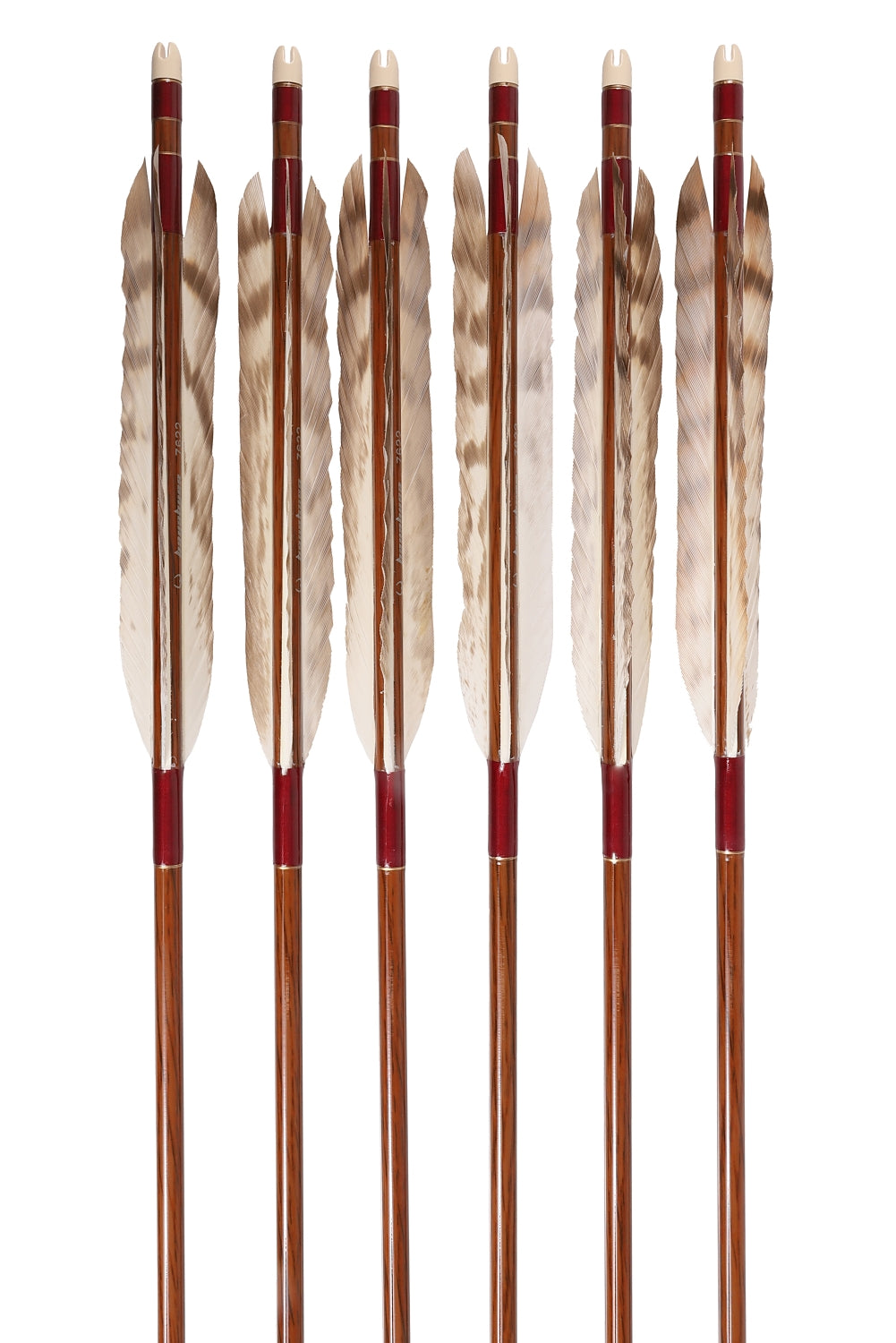 【D-1800】White tail feather ( 2 types ) - Set of 6 (HAYABUSA Carbon 76-22) ハヤブサカーボン 76-22 白尾羽 6本組 2種類