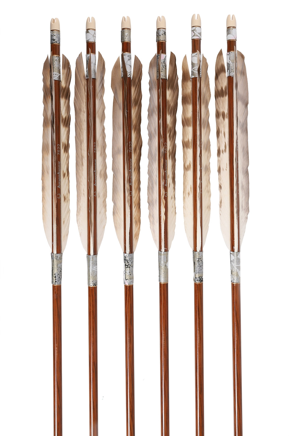 【D-1800】White tail feather ( 2 types ) - Set of 6 (HAYABUSA Carbon 76-22) ハヤブサカーボン 76-22 白尾羽 6本組 2種類