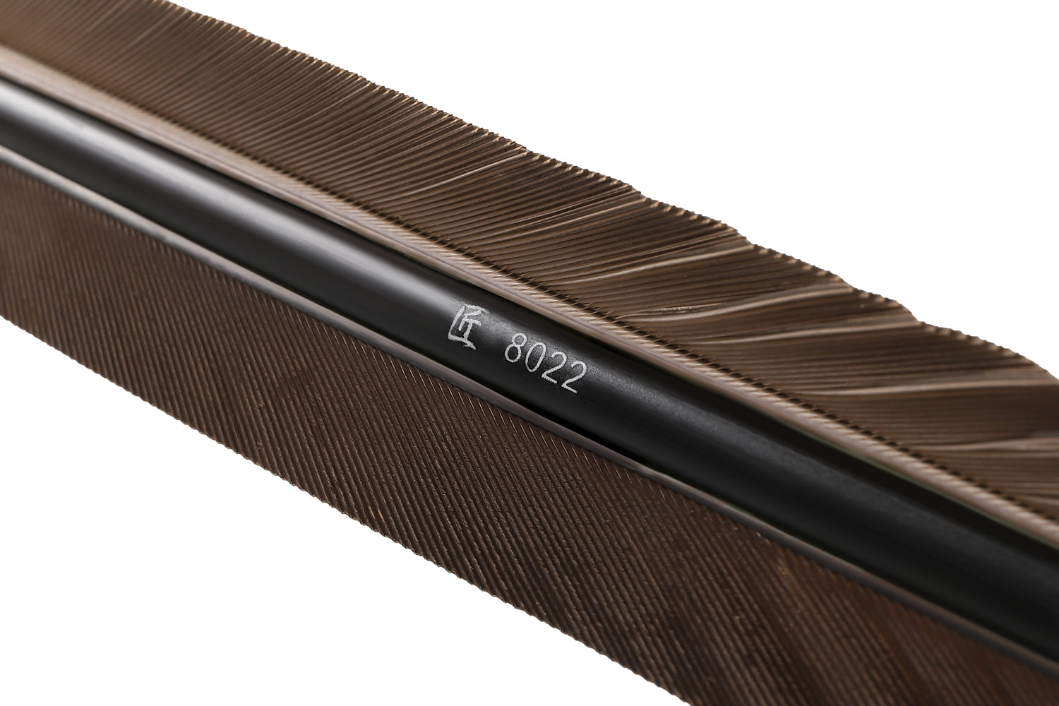 【D-1761】Black wing feather Fletching - Set of 6 (TAKUMI Carbon 80-22) 黒手羽 匠カーボン 80-22