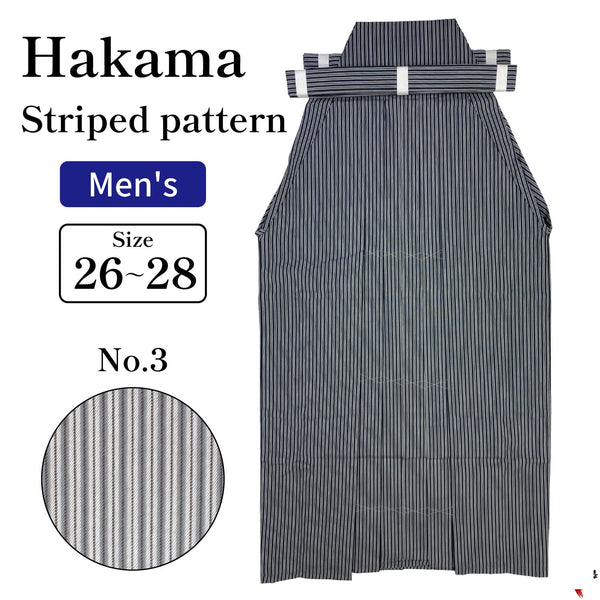 H-063】 Striped Hakama Pattern #3 Size：26-28 縞袴 鷹印 No.3 袴 弓道 弓具 弓道着 26 –  SAMBU KYUGUTEN