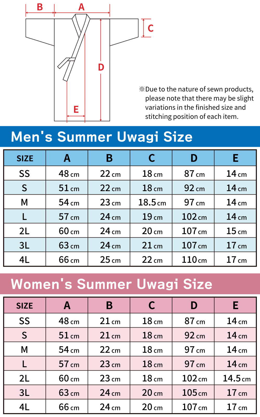 【H-216】 Uwagi - Moisture-Wicking Summer 【Set of 2】 Size:2L - 4L 【2枚セット】 夏用 上着 吸湿速乾 男性用 女性用 弓道 弓道着 白 上衣