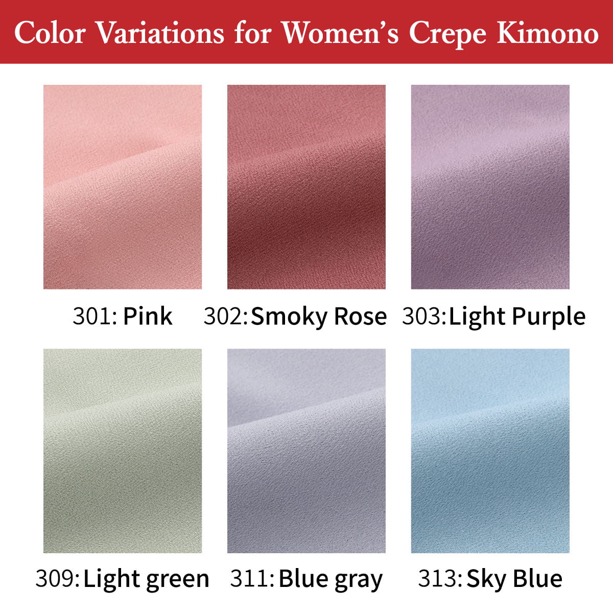 【H-292】 Kimono - Crepe (For women)6 Colors 【In stock】 着物 ちりめん 在庫品 女性用 全6色 弓道 弓具 弓道着