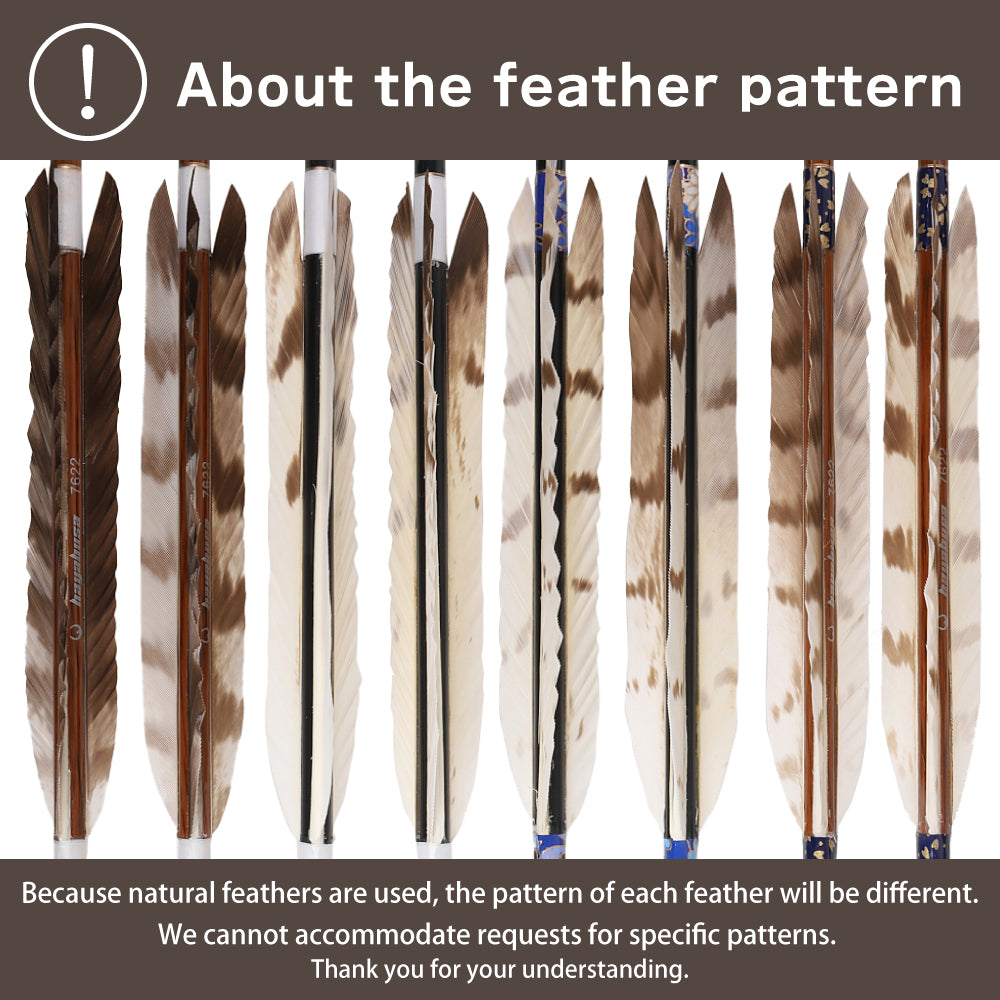 【D-1795】White tip feather ( 2 types ) - Set of 6 (Shaft Size 1913) Easton イーストン 白手羽 1913シャフト 6本組 2種類