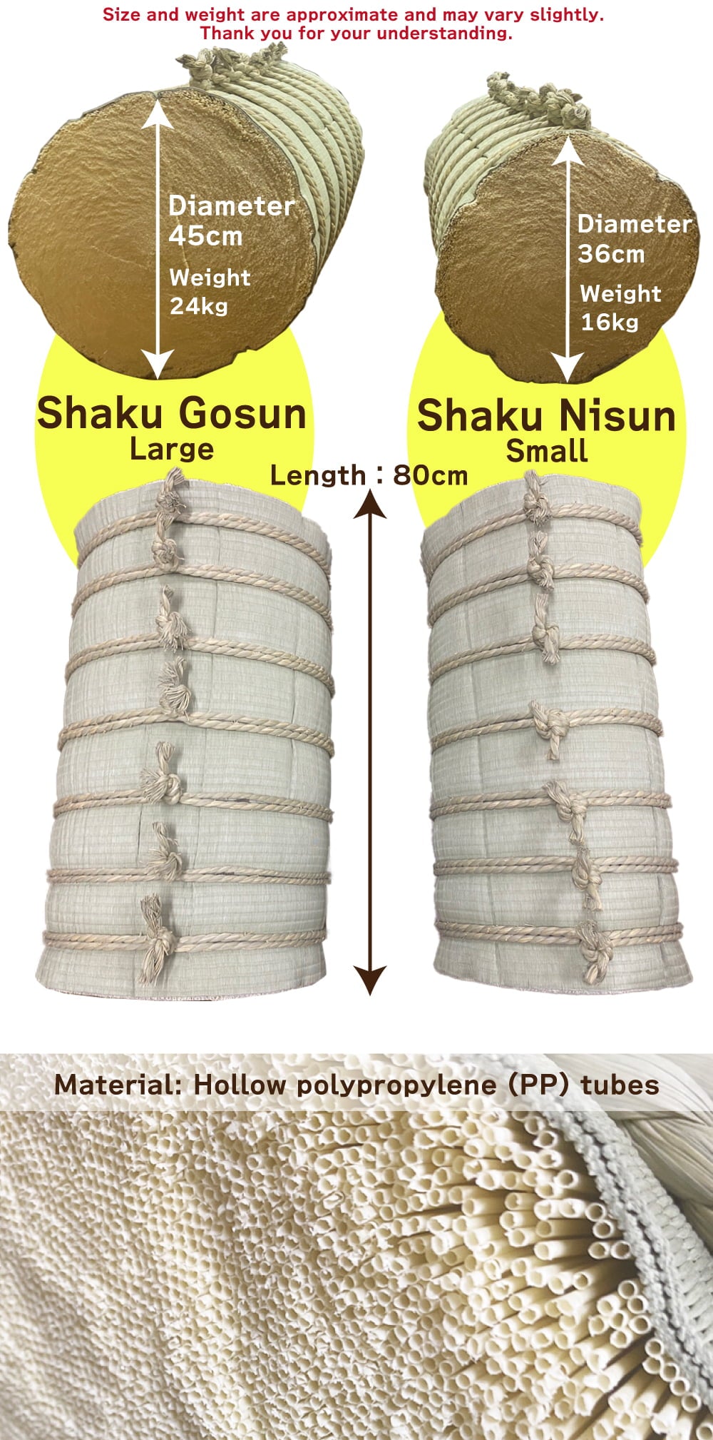 【I-092】 Polypropylene Makiwara (Shaku-go-sun) PP製(ポリプロピレン製) 巻藁 尺五寸 大 弓道 弓具