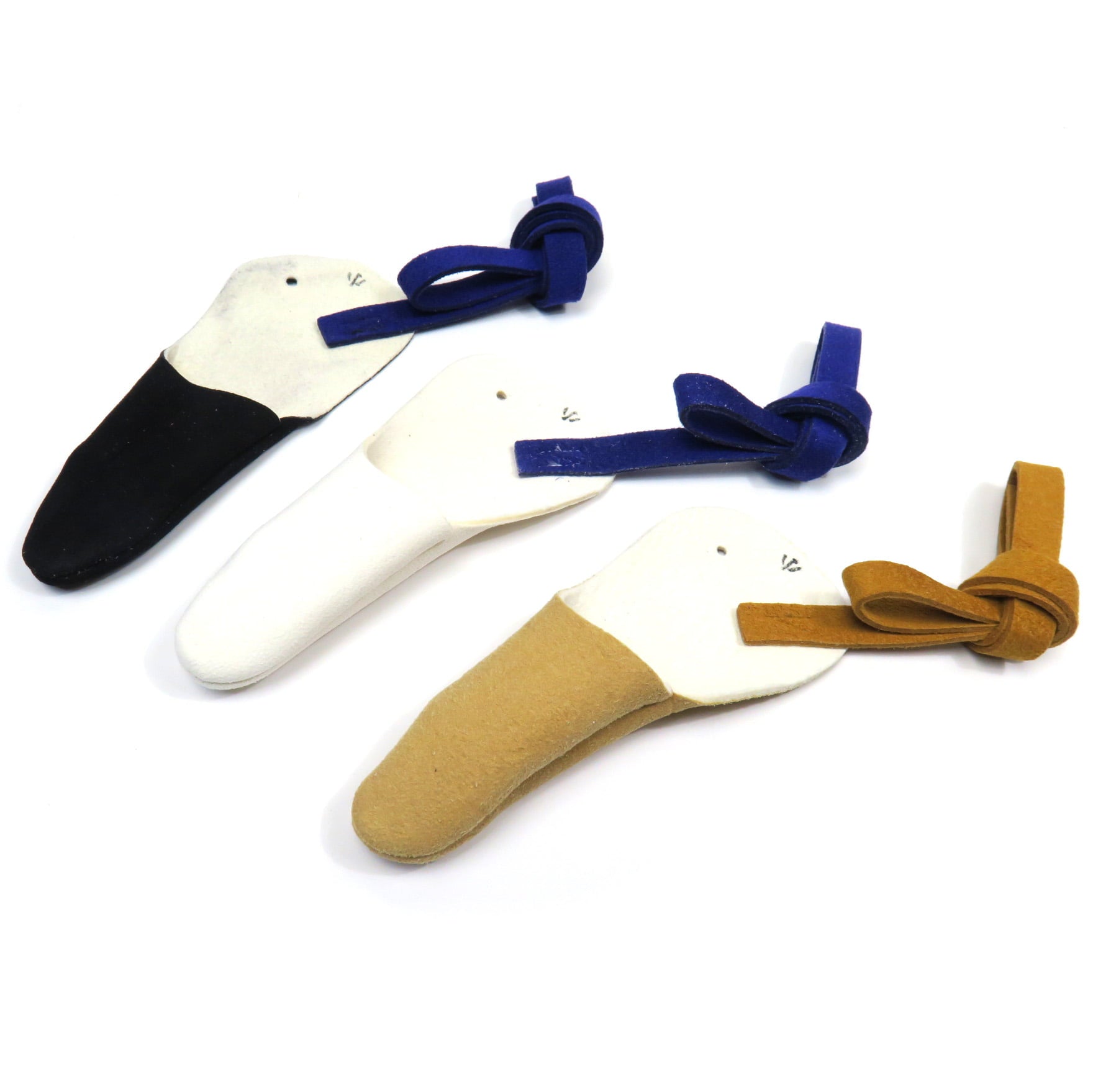 【J-025】 Yubi Oshide - Short Deerskin 指押し手 S M L 茶色 黒 白 鹿革 1本指 左手 親指 保護 弓道 弓具 ゆがけ カケ