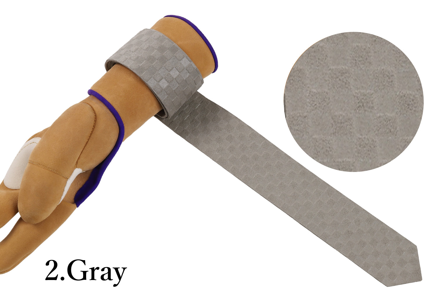 【J-198】 Kake Himo for Yugake - Ultrasuede カケ紐 ウルトラスエード 市松模様 紫・茶・白・グレー