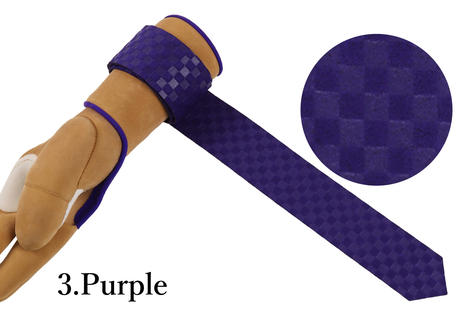 【J-198】 Kake Himo for Yugake - Ultrasuede カケ紐 ウルトラスエード 市松模様 紫・茶・白・グレー