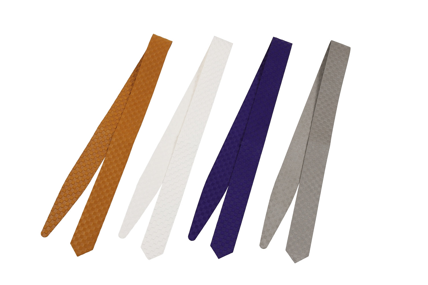 【J-198】 Kake Himo for Yugake - Ultrasuede カケ紐 ウルトラスエード 市松模様 紫・茶・白・グレー