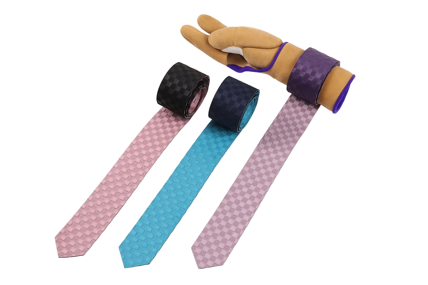 【J-199】 Kake Himo for Yugake - reversible カケ紐 人工皮革 市松模様 ダブルフェイス