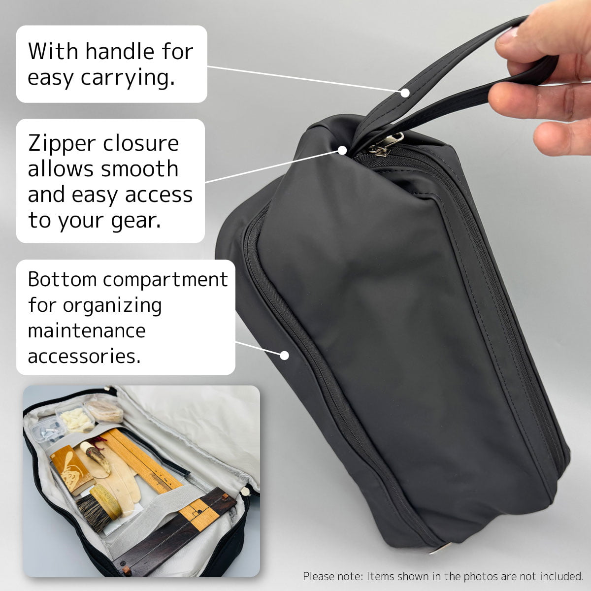 【J-212】 Yugake Case - Bottom storage compartment ゆがけ入れ 底部収納 全5色 カケ用 人工皮革製 ゆがけ かけ 保護 持ち運び 弓道 弓具