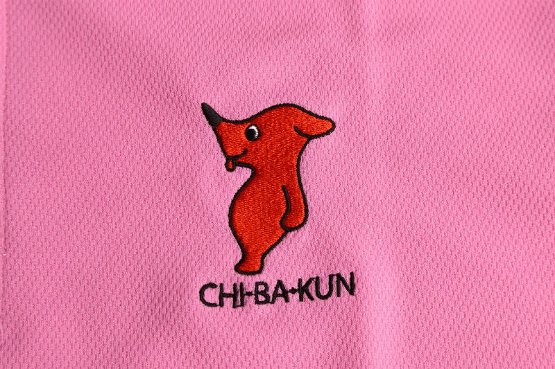 【L-107】Chiba-kun Polo Shirt【Pink】 SS~3L チーバ君 ドライポロシャツ ピンク ポロシャツ 【チーバくんグッズ】