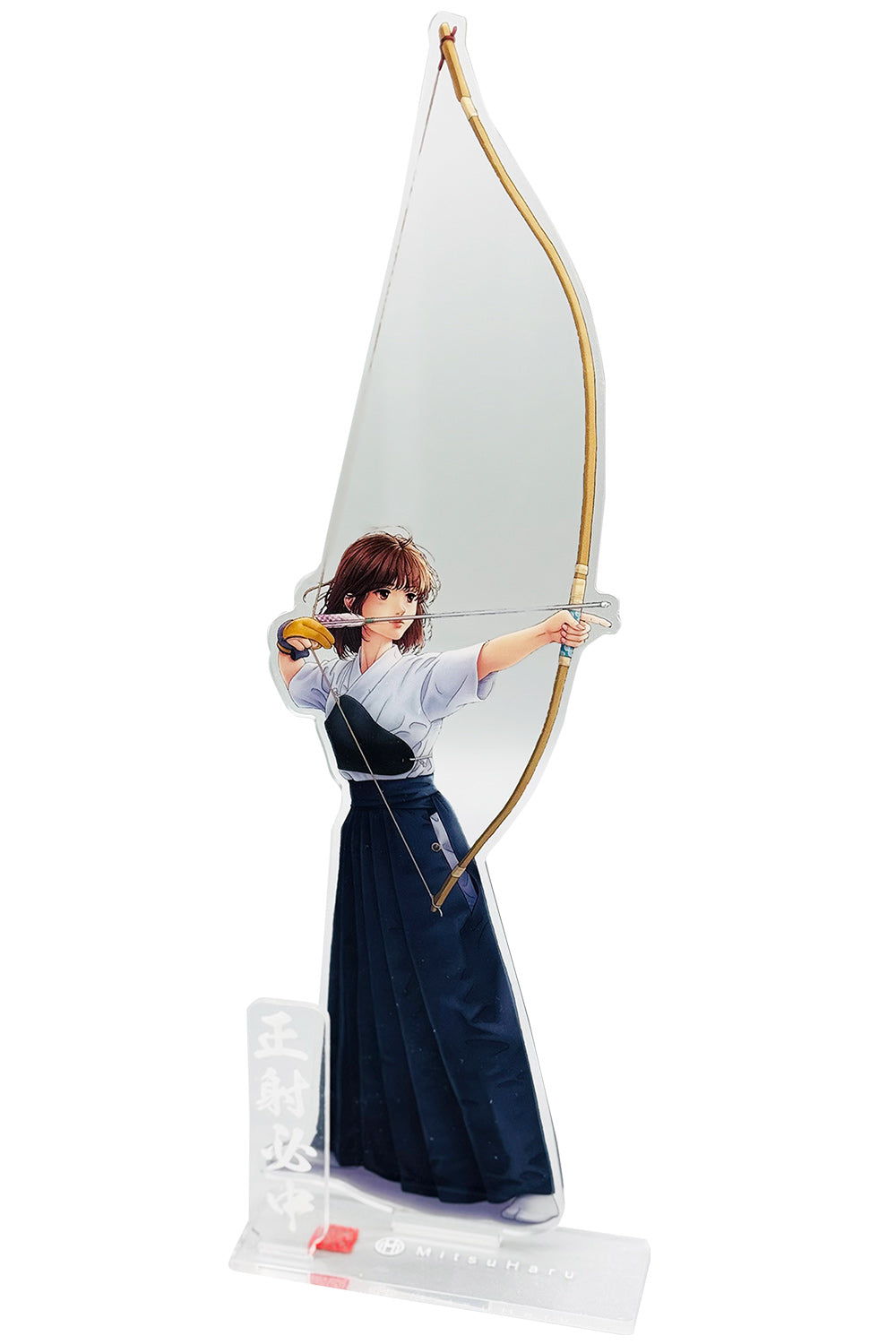 【L-141】Kyudo Acrylic Stand "Seishahicchu" "Yabusame" Height About.33cm(KYUDO GOODS) アクリルスタンド 弓道 流鏑馬 やぶさめ 正射必中 せいしゃひっちゅう 高さ約33cm 弓道グッズ 記念品 ギフト