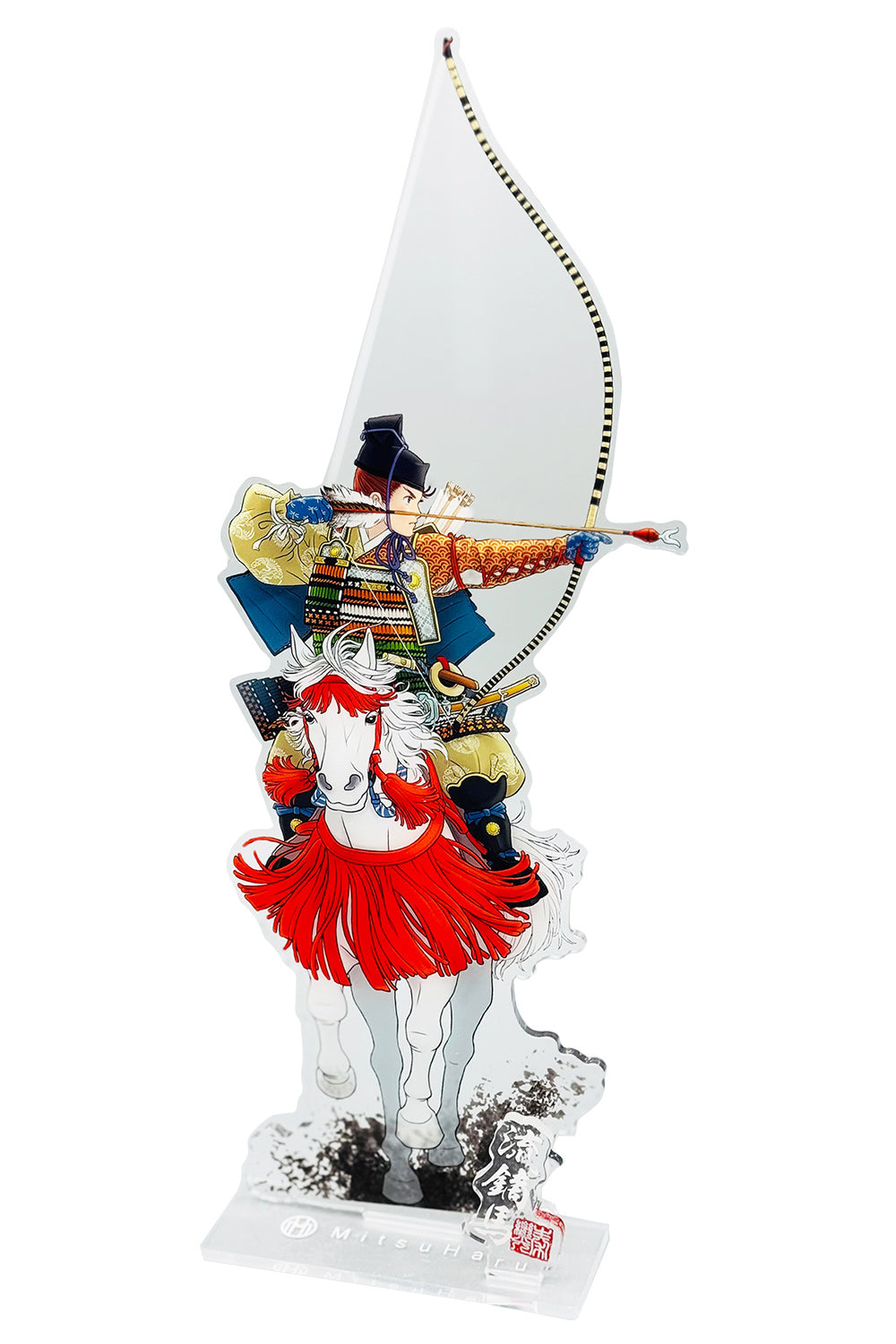 【L-141】Kyudo Acrylic Stand "Seishahicchu" "Yabusame" Height About.33cm(KYUDO GOODS) アクリルスタンド 弓道 流鏑馬 やぶさめ 正射必中 せいしゃひっちゅう 高さ約33cm 弓道グッズ 記念品 ギフト