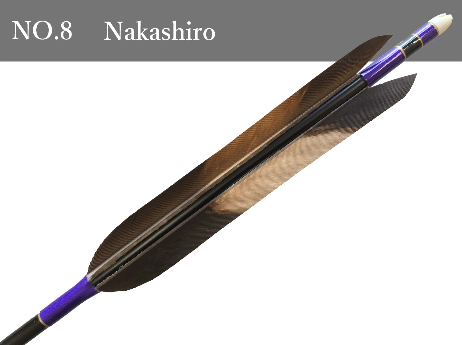 【O-197】High-quality custom-made bamboo arrows - :black tail feathers - Set of 6 - 10types - 竹矢 オーダー製作 黒尾羽 上篦 6本組 10種類