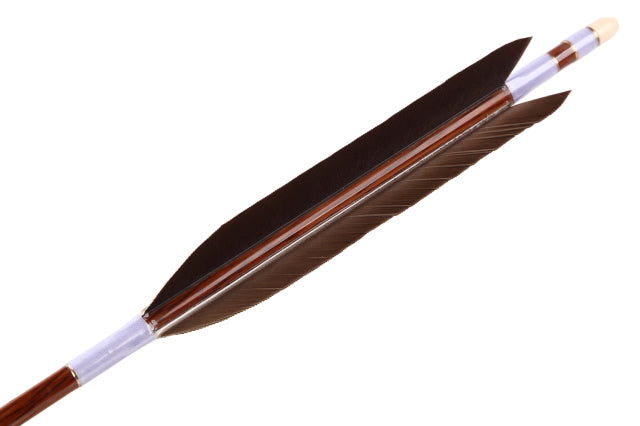 【D-1657】Black wing feather Fletching - Set of 6 (HAYABUSA Carbon 76-22) 黒手羽 ハヤブサカーボン 76-22 6本組