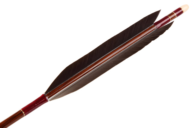 【D-1658】Black wing feather Fletching - Set of 6 (HAYABUSA Carbon 76-22) 黒手羽 ハヤブサカーボン 76-22 6本組