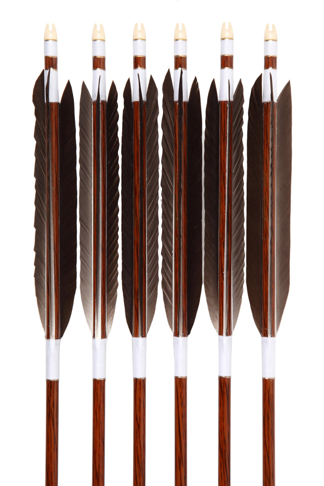 【D-1661】Black wing feather Fletching - Set of 6 (HAYABUSA Carbon 80-25) 黒手羽 ハヤブサカーボン 80-25 6本組