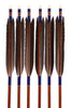 【D-1662】Black wing feather Fletching - Set of 6 (HAYABUSA Carbon 80-25) 黒手羽 ハヤブサカーボン 80-25 6本組