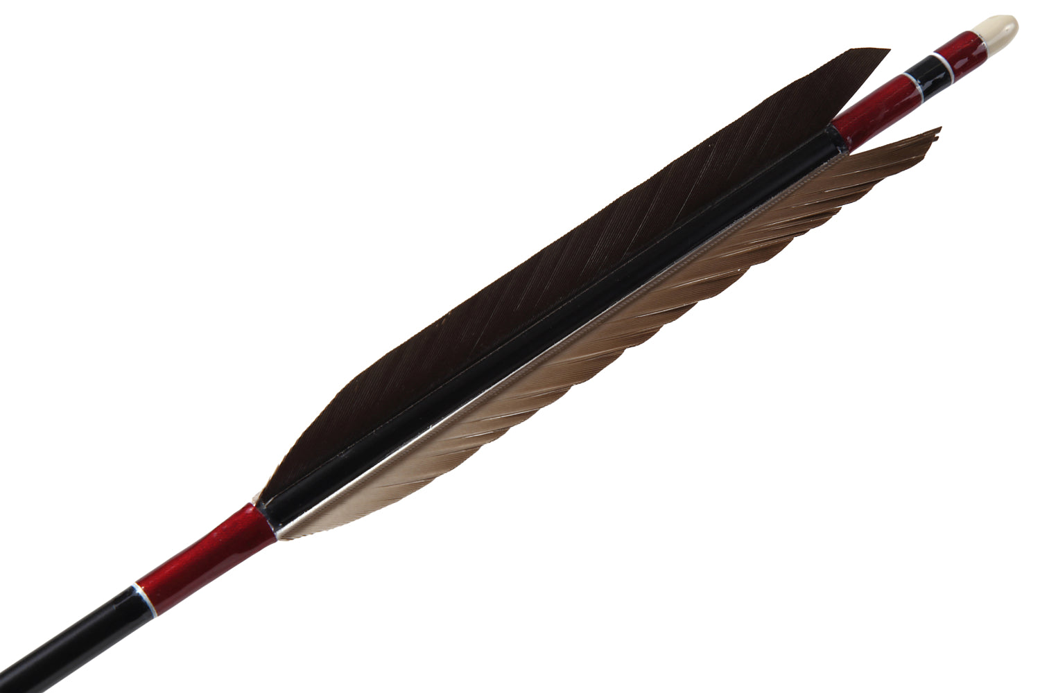 【D-1681】(DEAL of the season !!!)Black wing feathers - Set of 6 (Shaft Size 1913)黒手羽 B級品 1913 6本組 ジュラ矢